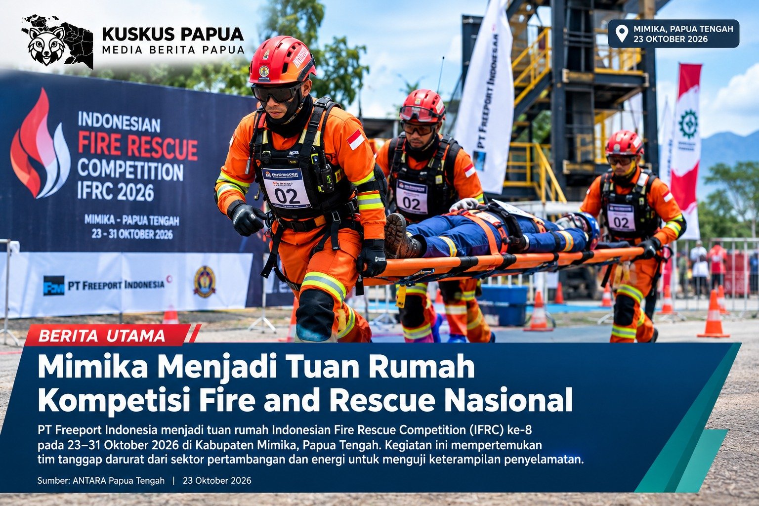 Mimika Menjadi Tuan Rumah Kompetisi Fire and Rescue Nasional 2026